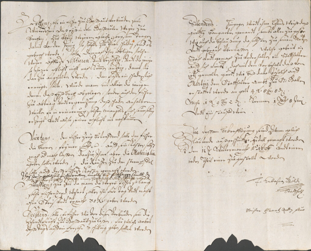 Archivale: Bestallung für Franz Rothenfluh als Klosterfischer von Gossau, 11. November 1696.