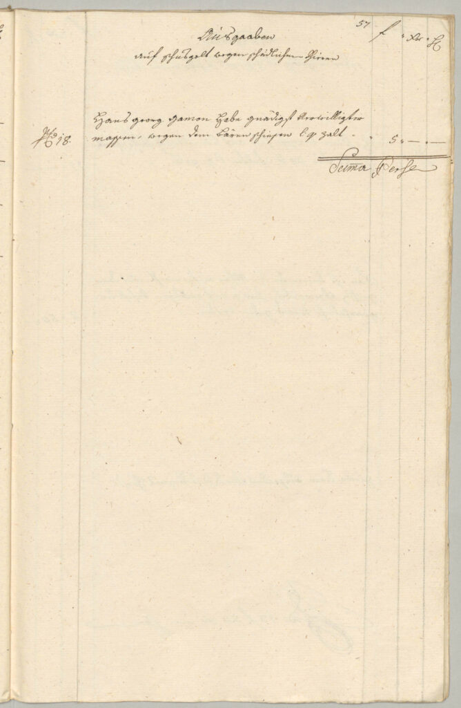 Archivale: Schussgeldausgaben in der Amtsraitung Bludenz und Sonnenberg, 1782.